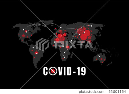 Stop COVID-19 spread concept world map design - Stock Illustration ...