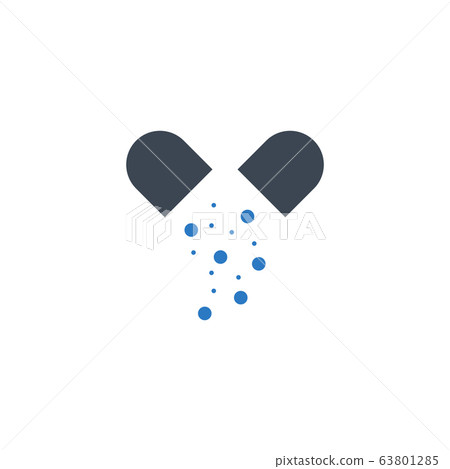Capsule related vector glyph icon. 63801285