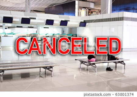 Sign CANCELED on monitors at airport terminal Sign CANCELED on monitors at airport terminal 63801374