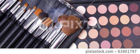 Make-up tools on white table Make-up tools on white table 63801797