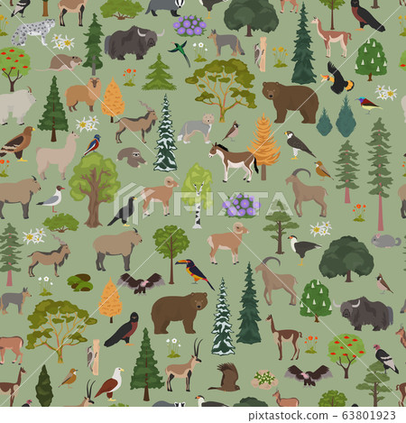 Montane forest biome, natural region seamless 63801923
