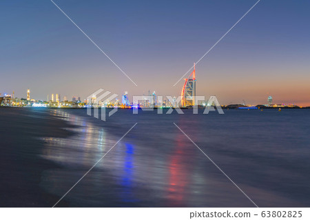 Burj Al Arab in Jumeirah Island or boat building 63802825