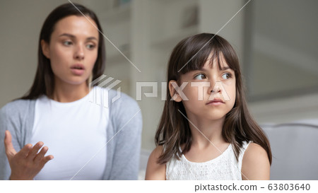 Little daughter and young mom have family fight 63803640