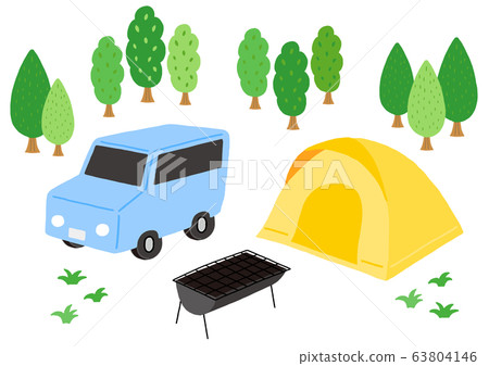 Auto camping BBQ grill fresh green 63804146