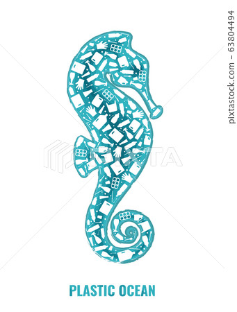 Seahorse plastic waste ocean environment problem Seahorse plastic waste ocean environment problem 63804494