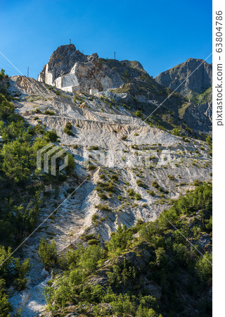 Apuan Alps Italy - Famous quarries of white Carrara marble 63804786