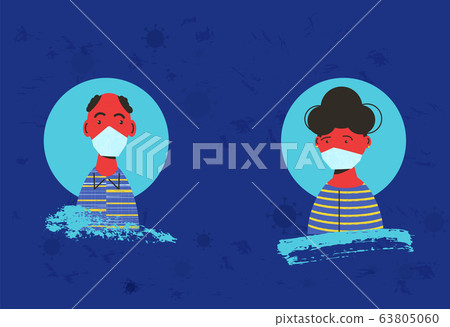 Coronavirus 2019 icon People in medical face mask Coronavirus 2019 icon People in medical face mask 63805060