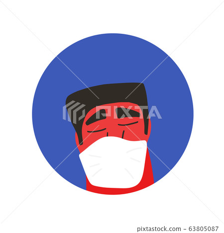 Coronavirus 2019 icon People in  medical face mask 63805087