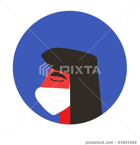 Coronavirus 2019 icon People in  medical face mask 63805088