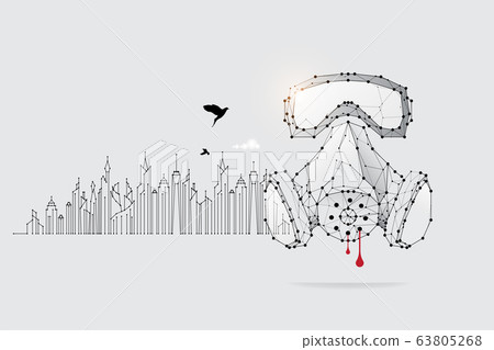 The particles, geometric art line and dot of The particles, geometric art line and dot of 63805268