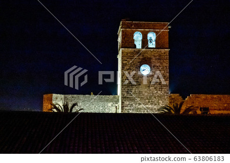 The bell tower of Saint Bartomeu church in Xabia 63806183