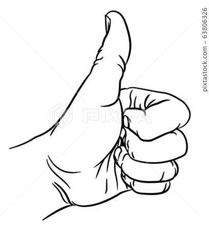 Hand Thumbs Up Gesture Thumb Out Fingers In Fist 63806326