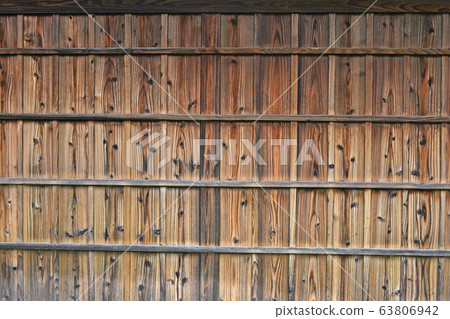 Wooden wall of an old Japanese house Wooden wall of an old Japanese house 63806942