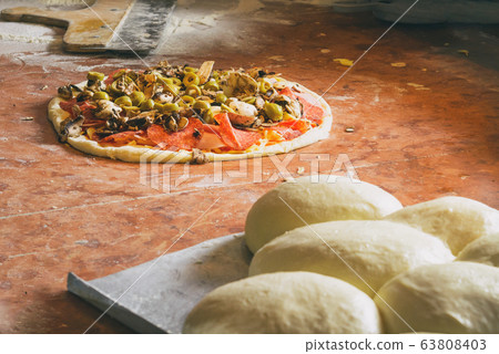Fresh Italian pizza dough Fresh Italian pizza dough 63808403