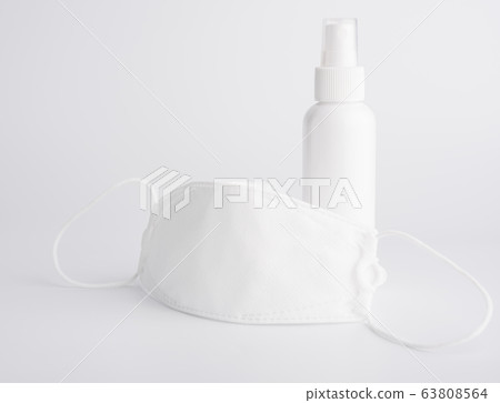 White mask for wearing germ protection  and gel 63808564