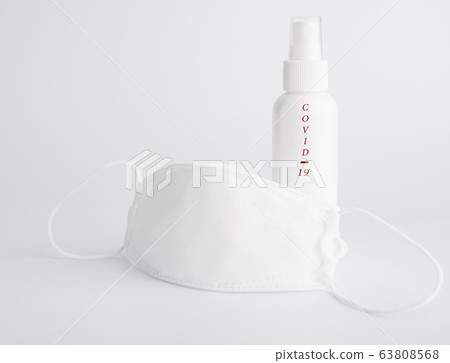 White mask and text COViD-19 for wearing germ 63808568