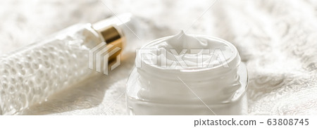 Face cream moisturizer in a jar and serum gel bottle, luxury skincare cosmetics and organic anti-aging product for health and beauty Face cream moisturizer in a jar and serum gel bottle, luxury skincare cosmetics and organic anti-aging product for health and beauty 63808745
