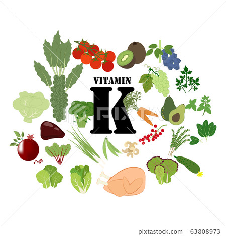 Vitamin K healthy organic nutrition vector illustration 63808973