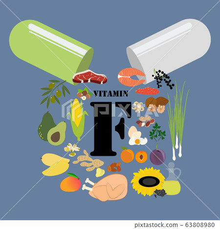 Vitamin F healthy organic nutrition vector illustration Vitamin F healthy organic nutrition vector illustration 63808980