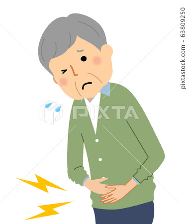 老人stomachache 63809250