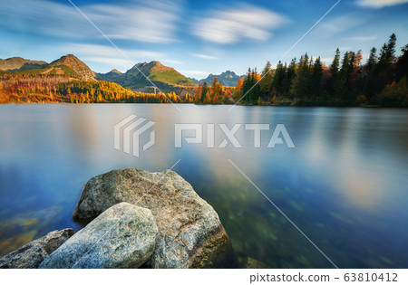 Autumn landscape of Strbskie Pleso in Slovakian Autumn landscape of Strbskie Pleso in Slovakian 63810412