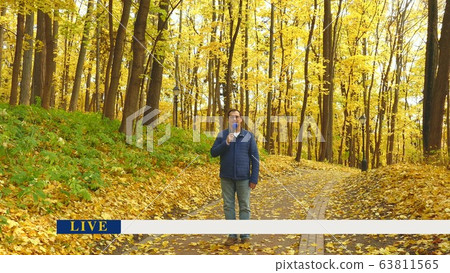 Journalist with microphone Journalist with microphone 63811565