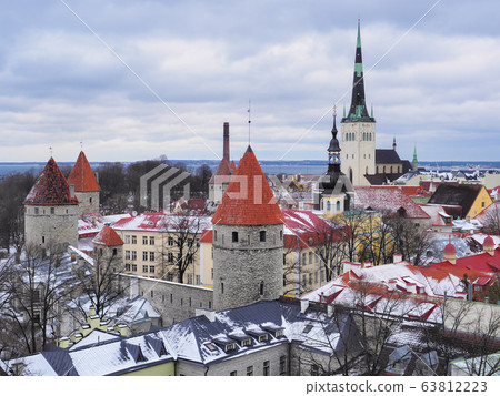 Tallinn, Estonia Winter Estonian Tallinn Historic District View from Patkli Observatory Tallinn, Estonia Winter Estonian Tallinn Historic District View from Patkli Observatory 63812223