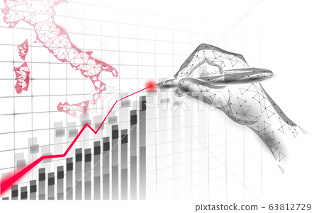 Italy geographic map. Infection pneumonia prevention. 3D low poly digital banner. International global country travel outbreak. Europe international global outbreak coronavirus virus epidemic Italy geographic map. Infection pneumonia prevention. 3D low poly digital banner. International global country travel outbreak. Europe international global outbreak coronavirus virus epidemic 63812729