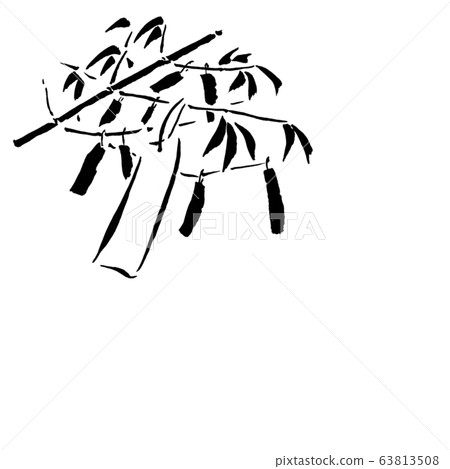 Tanabata bamboo decoration (hand-painted ink) 63813508