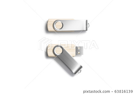 Blank wood opened and closed usb stick silver cap mockup Blank wood opened and closed usb stick silver cap mockup 63816139
