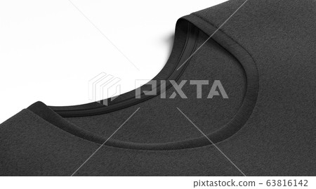 Blank black t-shirt collar for label mock up, side view Blank black t-shirt collar for label mock up, side view 63816142