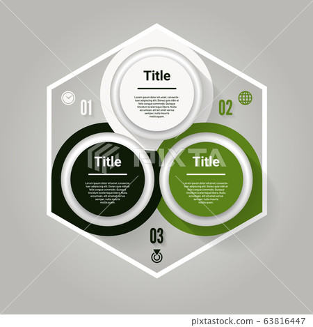 Vector circle infographic. Template for diagram, graph, presentation and chart. Business concept with three options, parts, steps or processes. Abstract background 63816447