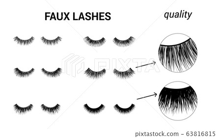 Eyelash set. Faux or false lashes collection. Great as logo or vector icon. Silhouette illustration Eyelash set. Faux or false lashes collection. Great as logo or vector icon. Silhouette illustration 63816815