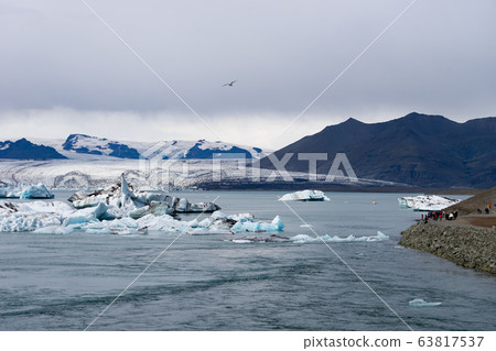 Floating icebergs in Jokulsarlon glacier lagoon, Iceland Floating icebergs in Jokulsarlon glacier lagoon, Iceland 63817537