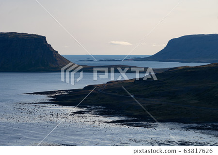 Landscape of westfjord with cloudy sky - Iceland. 63817626