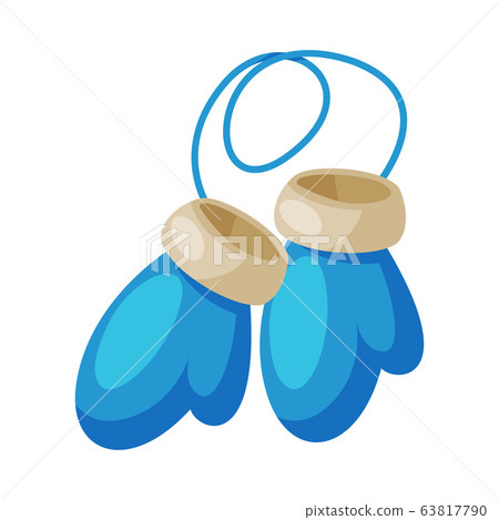 Pair of Blue Fur Mittens, Warm Winter Clothes, Christmas and New Year Symbol Vector Illustration Pair of Blue Fur Mittens, Warm Winter Clothes, Christmas and New Year Symbol Vector Illustration 63817790