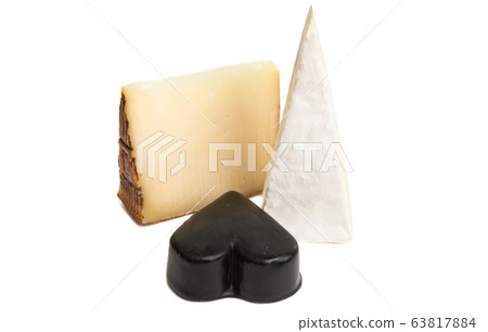 pieces of cheese isolated pieces of cheese isolated 63817884