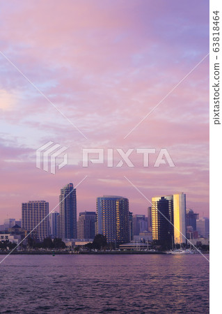 Vertical of San Diego, California city center seen 63818464