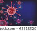 Microscopic view of cells coronavirus or COVID-19 with copy space. concept health and medical 63818520