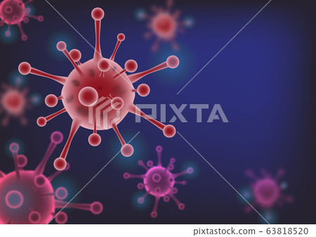 Microscopic view of cells coronavirus or COVID-19 with copy space. concept health and medical Microscopic view of cells coronavirus or COVID-19 with copy space. concept health and medical 63818520