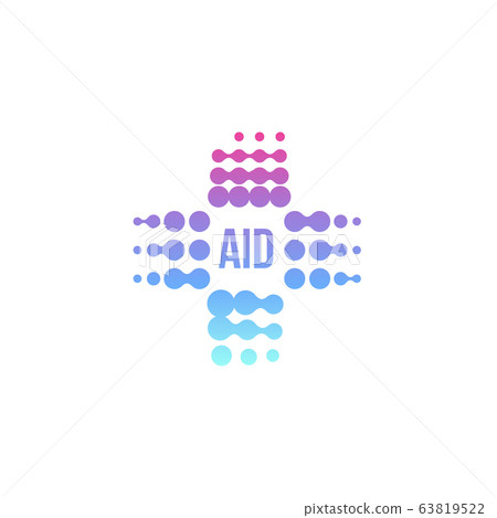Purple abstract aid cross logo, vector medical sign. 63819522