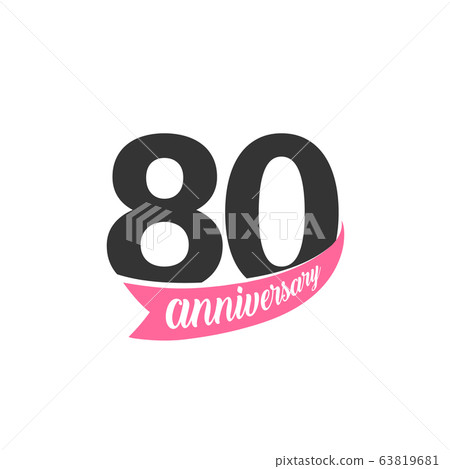 Eighteenth Anniversary vector logo. Number 80. Illustration for greeting card, invitation, poster, marriage, commemoration, certificate. Eighteenth Anniversary vector logo. Number 80. Illustration for greeting card, invitation, poster, marriage, commemoration, certificate. 63819681