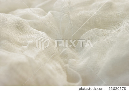 white color woven cotton gauze fabric background 63820578