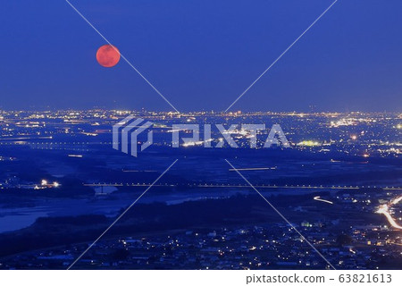 Pink moon night view 63821613