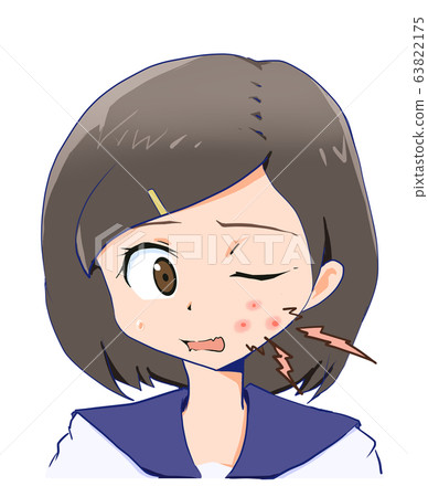 Acne_Female junior high school students - Stock Illustration [63822175 ...