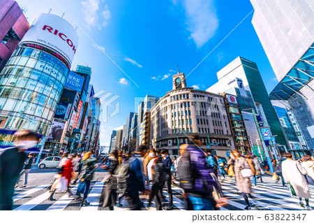 Tokyo cityscape in Japan Ginza, Tokyo = March 9 63822347