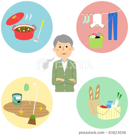 Senior men Cleaning over there Senior men Cleaning over there 63823036