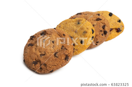 cookies with chocolate drops isolated cookies with chocolate drops isolated 63823325