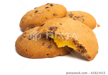 cookies with chocolate drops isolated cookies with chocolate drops isolated 63823415