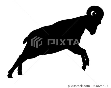 Silhouette of a bighorn sheep 63824305